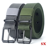 New Men's Pin Buckle Knitted Belt Student Outdoor Tactical Outer Belt Nylon Military Training Breathable Pants Belt