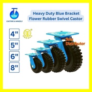HERDAR Heavy Duty Industrial High Quality Solid Rubber Castor Wheel Trolley Furniture Industrial Rod