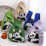 Chengdu Panda Grandpa Cute Panda Casual Tote Bag Daily Handbag All-Match Polyester Knit