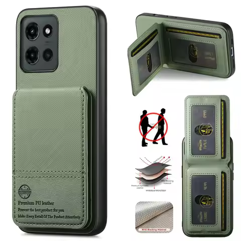 RFID Card Leather Capa for Motorola Edge 70 50 Fusion Case Phone Back Funda Moto Edge 60 Pro 60s S50