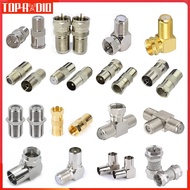F Type to TV IEC 90 Degree Male Plug Female Jack RF Coaxial Adapter Splitter Gold Plated Connector f