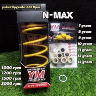 Ym racing savings package, nmax CVT upgrade package, 1000 rpm 1200 rpm 1500 rpm 2000 rpm per CVT per