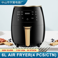 English 6L air fryer Household large capacity touch screen electric fryer multifunctional air fryer Yuneui