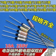 Rice Cooker Thermal Fuse Tube Thermal Resistance Fuse RY Series 10A 70°To 227 Degree Accessories