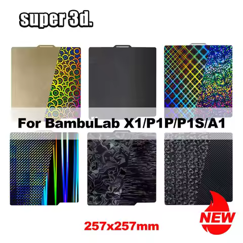 PEO Bambulab Build Plate P1s Spring Steel Sheet Pei Sheet 257x257 Build Plate P1s Bamboo Lab Bambula