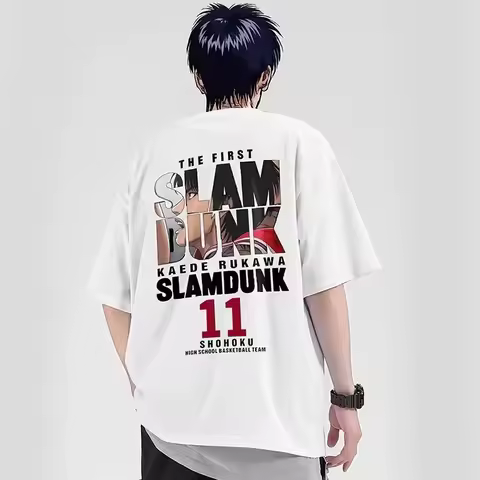 2025 Men Anime Slam Dunk Print T-Shirt Men Oversized Japanese Manganese Short Sleeve Fast Shipping P