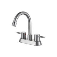 Hot and Cold Stainless Steel Link 304 Basin Faucet Faucet American Style North American Double 13cm 