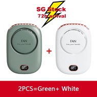 【SG Ready Stock】ZUZG Portable Neck FanHandheld Mini Fan Electric Bladeless with Lanyard USB Recharge