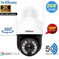 SriHome SH041 2K QHD 5G WiFi Camera PTZ CCTV IP Security Surveillance Cam Video Recorder 20X Optical