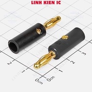 [10 Pieces]- Male Banana Head 4mm Length 41mm Gold Plated Black Wire Connector Linhkien IC