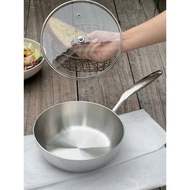 High-quality 316 5-layer Solid Stainless Steel Pan with free lid, KAIYO 20cm 5-Layer Deep Pan, 316 S