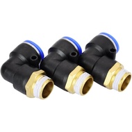 10Pcs L Shaped PT 1/2" Male Threaded to 16mm Tubing Pneumatic Quick Fitting PL16-04