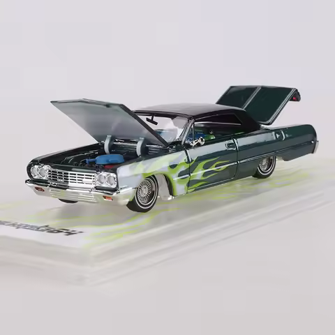 FineWorks 1:64 Chevrolet Impala Rat Fink paint scheme Open Full Door Alloy Model Car