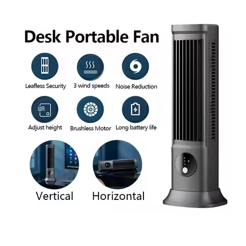 AOFEN 11.5-Inch Tower Fan, Mini Tower Fan, Quiet Desk/Floor Fan With 3 Speeds, USB Bladeless Fan For