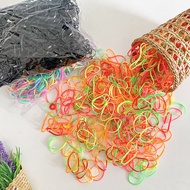EJ. 500pcs Disposable Rubber Band Colorful Elastic Hairtie Hairband Hair Accessories Getah Rambut Bu