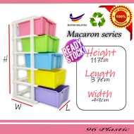 5 Tier Plastic Drawer Macaron Series High Quality / Cabinet Storage / Laci Plastik Rak Baju 5 Tingka