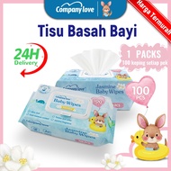 【Harga Termurah】Company Love Non Alcohol Tisu Basah Bayi/Jasmine Wet Tissue (100 Pcs /1 Pack)  濕紙巾  