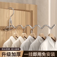Portable stainless steel folding drying rack for home balcony/bedroom, multi-bar for underwear and t