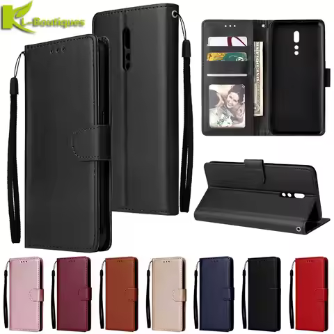 OPPO Reno 2 Leather Case on For Coque OPPO Reno 2 Reno2 2Z Case Cover Classic Style Solid Color Flip