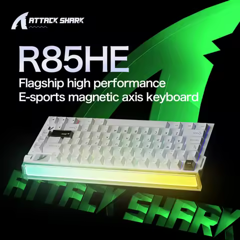ATTACK SHARK R85HE Gaming Magnetic Switch Keyboard RGB Neon Light Box 8K Hz 0.005mm Rapid Trigg Sing