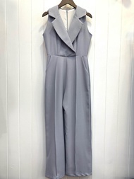 จั้มสูทขายาว คอปก อัดผ้ากาว #Zarajumpsuit #Pk92 ชุดทำงาน ไปงานแต่ง by Pink Diva