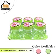 [ Household ] Lava A Set Comes With 6 PCS Canister 800ml With 1 FREE Tray / Snacks Container /  Bekas Kuih Raya / Balang