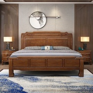 Hx1 Double Gold All Solid Wood Antique Lai 1.5 Bed Thickened Dayimi 1.8 Carved Master Reclining Pear