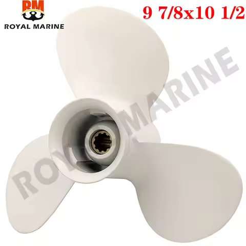 664-45945-00-EL 9 7/8 x 10 1/2 Outboard Propeller For Yamaha 20HP 30HP Aluminum Alloy White 3 Blades