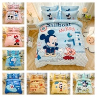 4 IN 1 Big Version Mickey Mouse Print Bedding Set Thicken Brushed Cartoon Bed Sheet Set For Kids Fit