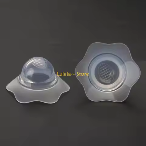 Y4QA 2Pcs/Pair for Nano Silver Silicone Nipple Corrector Petal-Shaped Extractor Invagination Flat Su