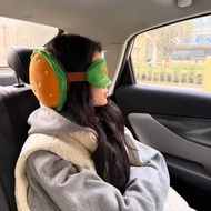 Burger Two-in-One U-Shaped Pillow with Eye Mask Portable Storage Neck Pillow Nap Pillow Airplane Tra