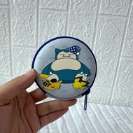 日本 POKEMON GO PLUS 卡比獸 淺藍色皮革 圓形 收納袋