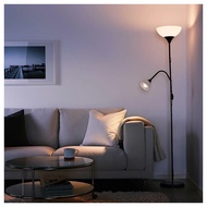  Modern Adjustable Double E27 Holder Standing Floor Reading Lamp + 2pcs LED Bulb (Warm White)