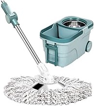 TYJKL Stainless Steel Mop,360 Rotating Mop and Bucket Kit Floor Clean Dust Hair Bathroom Wiper and Bucket Kit Floor Clean