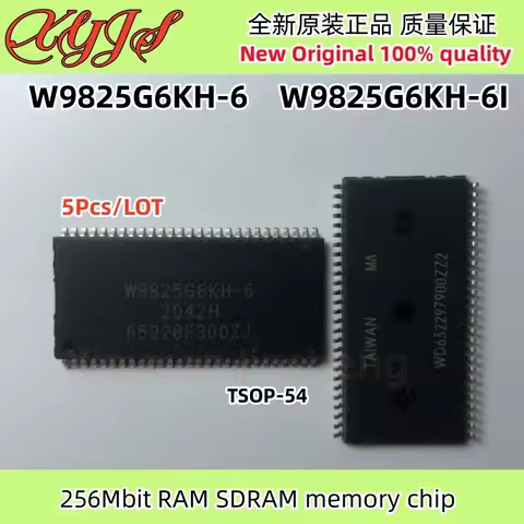 5Pcs/LOT W9825G6KH-6 W9825G6KH-6I W9825G6KH TSOP-54 256Mbit RAM SDRAM memory chip Original New 100%