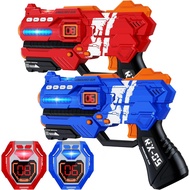 IJO Laser Tag Set of 2-Infrared Multi Function Laser Gun-2 Guns and 2 Vests-Outdoor Indoor Party Pla