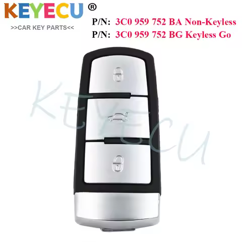 KEYECU Smart Remote Car Key for Volkswagen Passat B6 3C B7 Magotan CC, 3 Buttons - 434MHz - P/N: 3C0