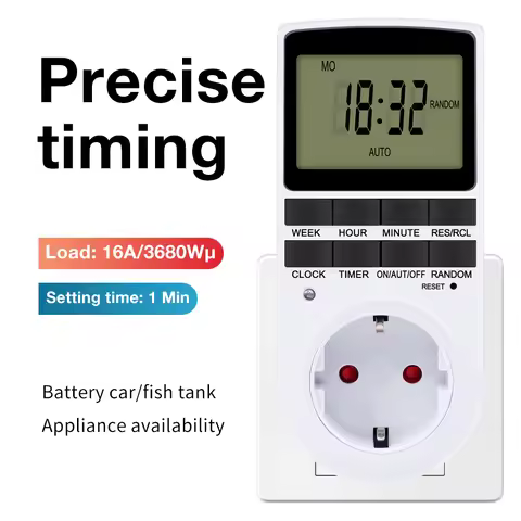 Electronic Timer Socket LCD Digital Timer Switch EU FR US UK AU Plug Timers 7Day 12/24 Hour Programm