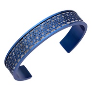 555jewelry กำไลข้อมือแฟชั่นผู้ชาย สแตนเลสสตีล ดีไซน์สวยไม่เหมือนใคร ลาย David Star แบบ C-Cuff รุ่น M