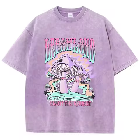 Dreamland Enjoy The Moment Graphic Men T Shirt Fashion Casual Tshirt Street Comfortable Tees Clothin