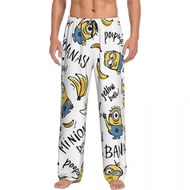 Customized cartoon animated Minions Men's Sleepwear Pants Casual Sleepwear Elastic Pocket