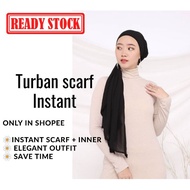 🔥 Ready Stock 🔥Lowkey Queen scarf.super elegant Instant shawl turban .