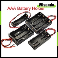 1/2/3/4 Slot AAA Battery Case Battery Box AAA Battery Holder With Leads With 1 2 3 4 Slots AAA drop 