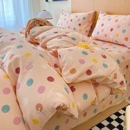 Pink Bow Duvet Cover Set 4PCS for Girls Boys, Rainbow Striped Bedding Duvet Cover Set for Room Decor