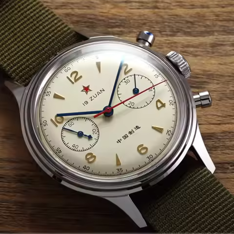 Red Star Men's Chronograph 1963 ST1901 With Seagull Movement Air Force Aviation Men's Mechanical Wri