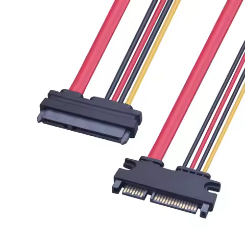 SATA 22 Pin Male To Female Sata Extension Cable SATA 3 III 22 Pin Male to Female 7+15 Pin SATA Data 