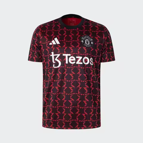 Adidas Official Authentic Manchester United Men's Moisture-Wicking Football Training Short Sleeve IT