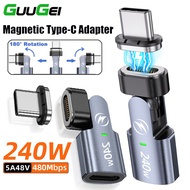Guugei PD240W Magnetic Adapter 180° Rotation USB-C to Type-C Charging Converter 480Mbps Data Connect