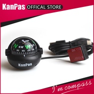 automatic LED light car compass / Dashboard compass ball / boat compass / adjustable LED light Compa