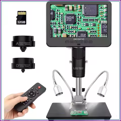 7 Inch LCD Digital Microscope 2000x For Adults, 3 Lens HDMI, Electronics Repair, Error Coins, Pro Bo